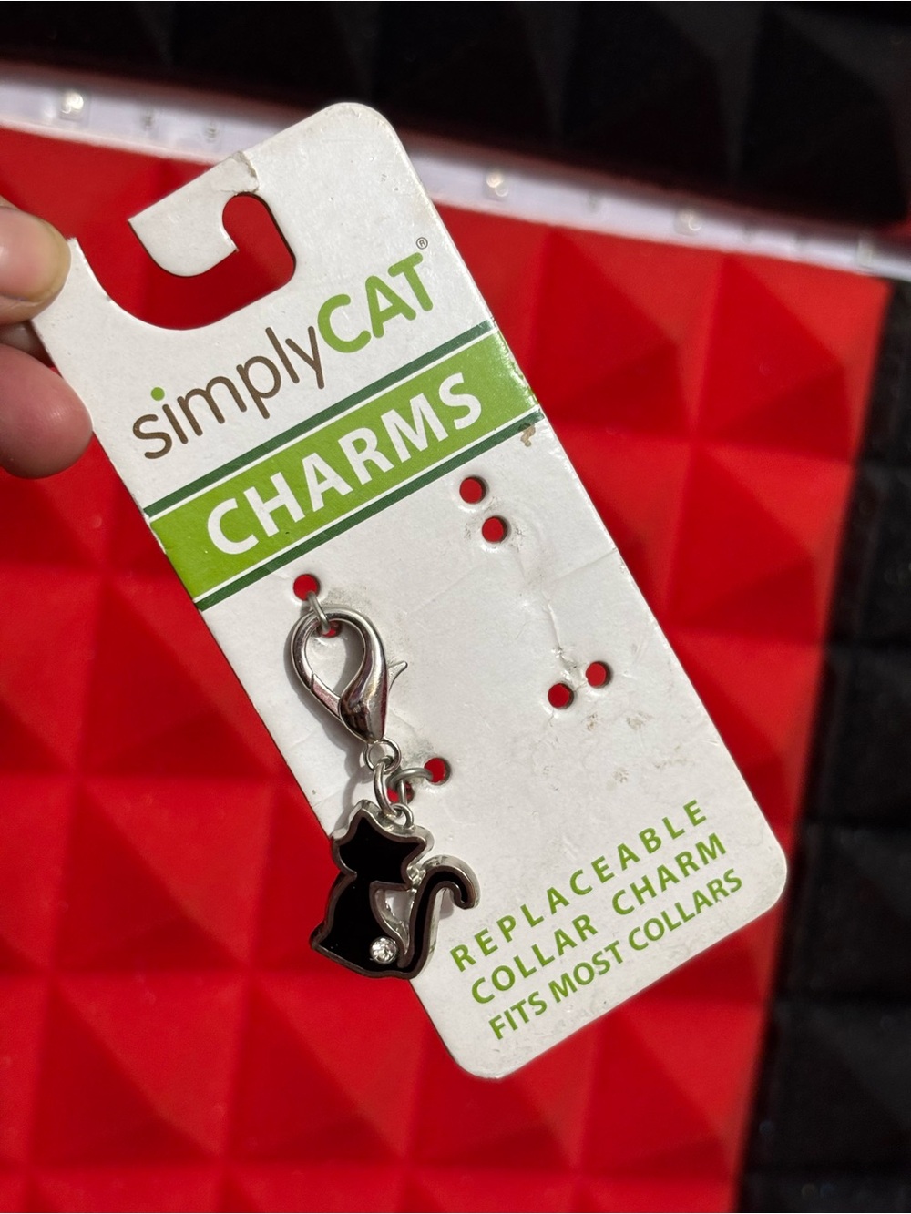 Black Cat Collar Charm with Lobster Clasp